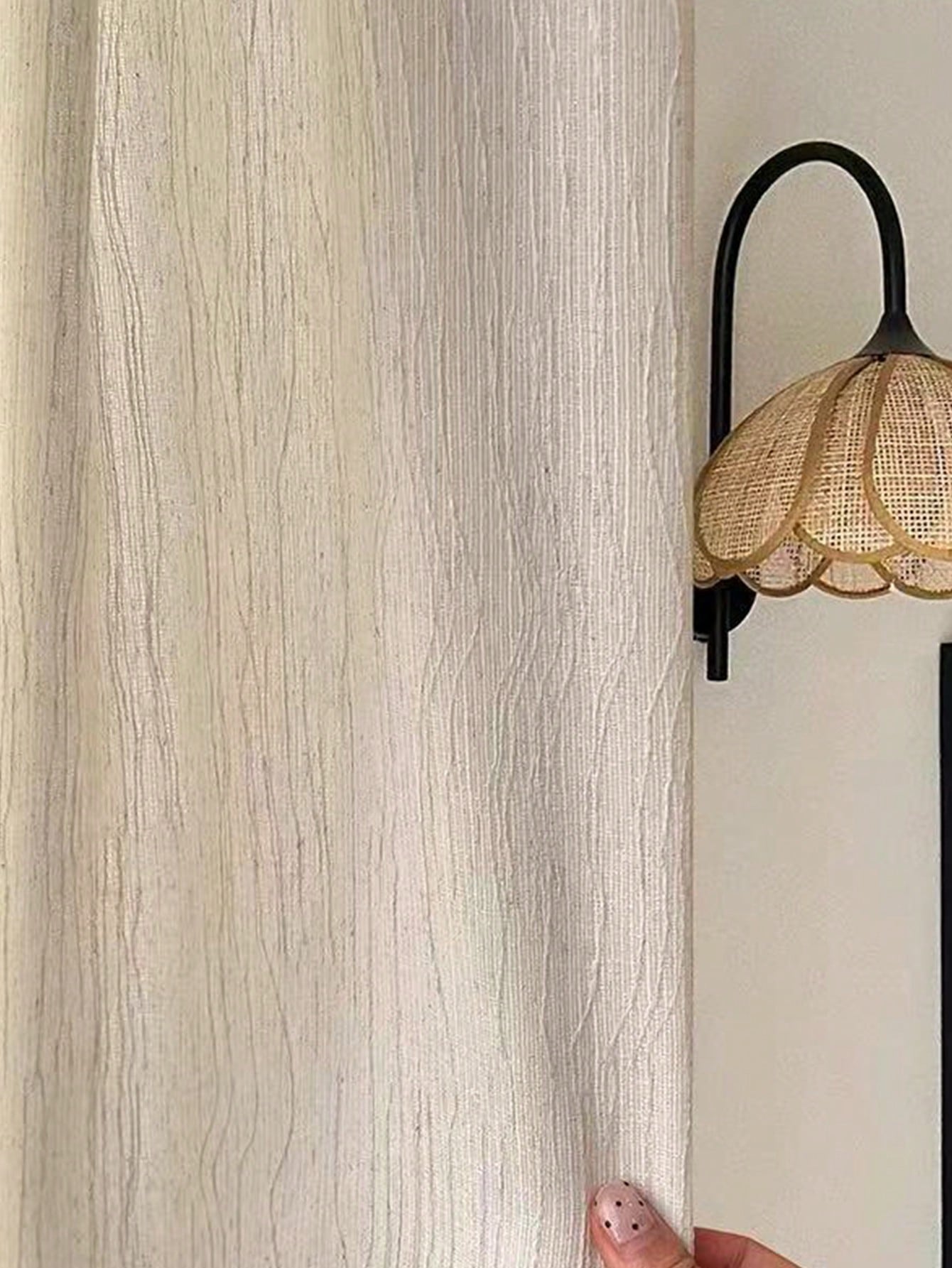 Woodworking Art - 1PC ライトベージュ木製テクスチャ透明非個人用フランス中年スタイルバルコニーリビングルームスタディハウス窓カーテン