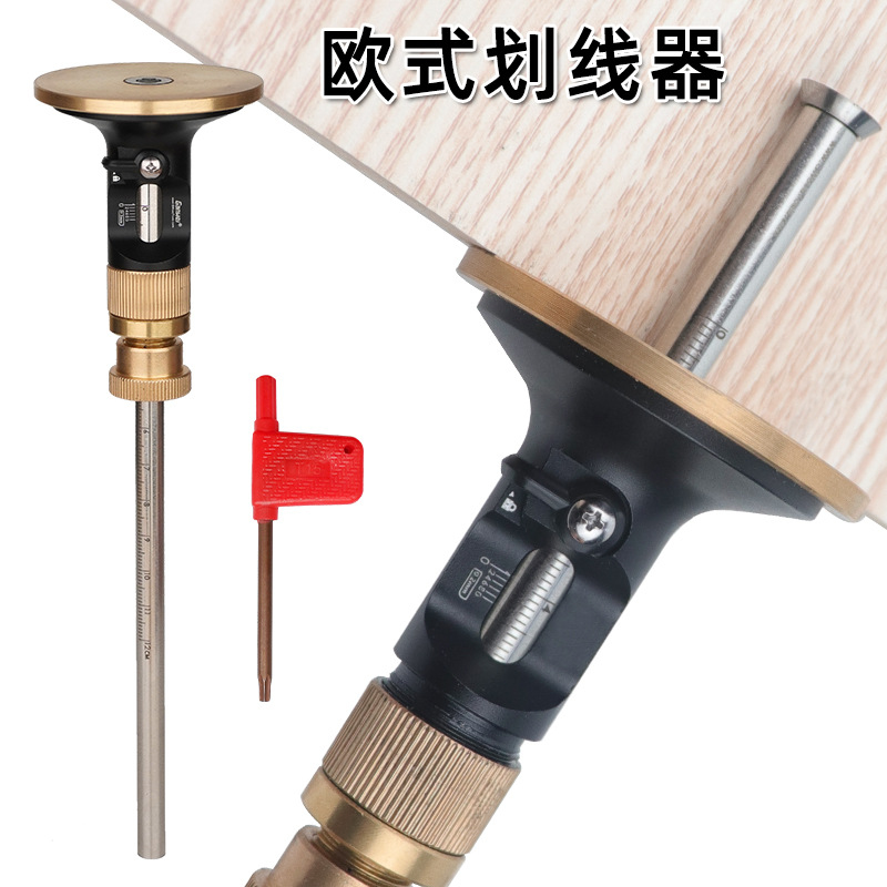 Wood Woodworking - ヨーロッパスタイルの精密調整木工マーキングゲージ超硬刃平行スクライバー精密木工ラインマーキングツール