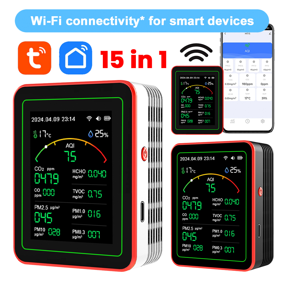 Woodworking App - Tuya WiFi 15-in-1 家庭用 CO CO2