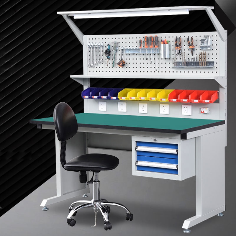Woodworking Workbench - 調整可能なESD作業台、冷間圧延鋼製、電子機器および木工作業ステーション用