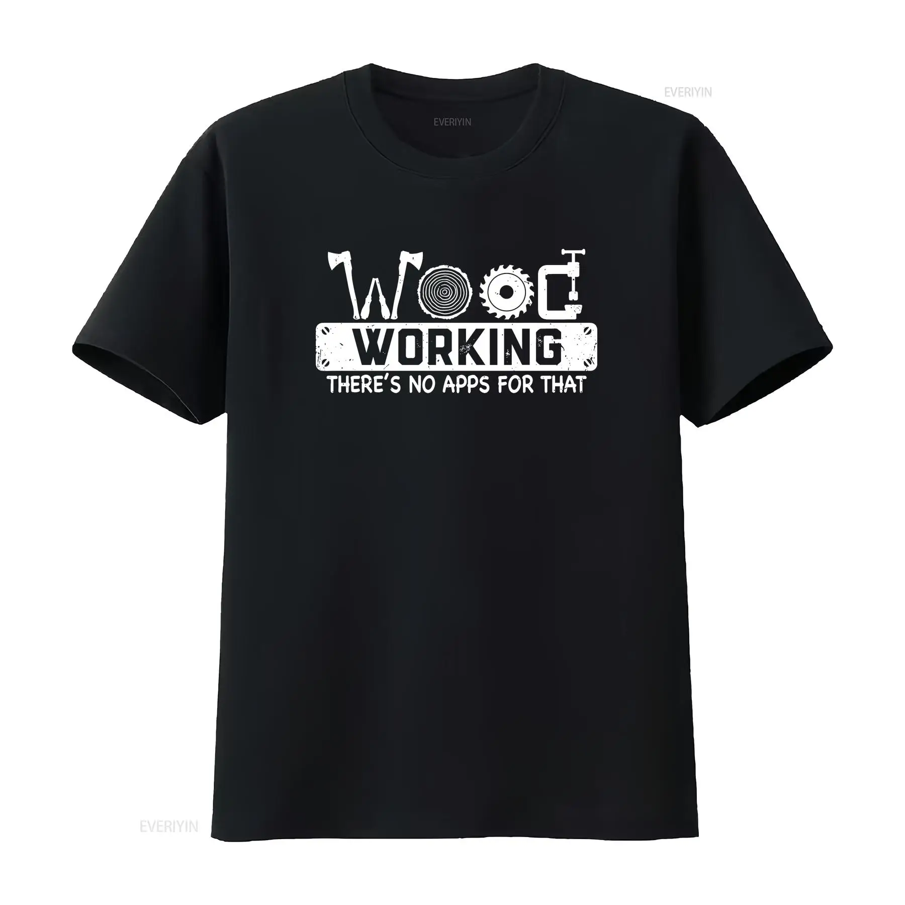 Woodworking App - 木工用のアプリはありません。Tシャツ、大工、木工職人、ヴィンテージ、少し洗い加工されたグラフィック、ファッションデザイナーの服