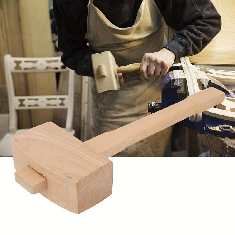 Wooden Mallet Carving - 1Pc DIY レザービーチ無垢材木工マレット大工ツールハンドハンマーミニ木製ハンマー