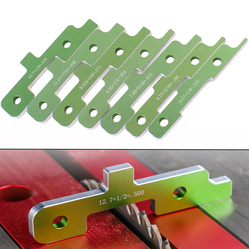 Woodworking Classes - 木工ルーターセットアップブロック、テーブルセット、アップバー、厚さ、深さ高さ角度ドリル、7個