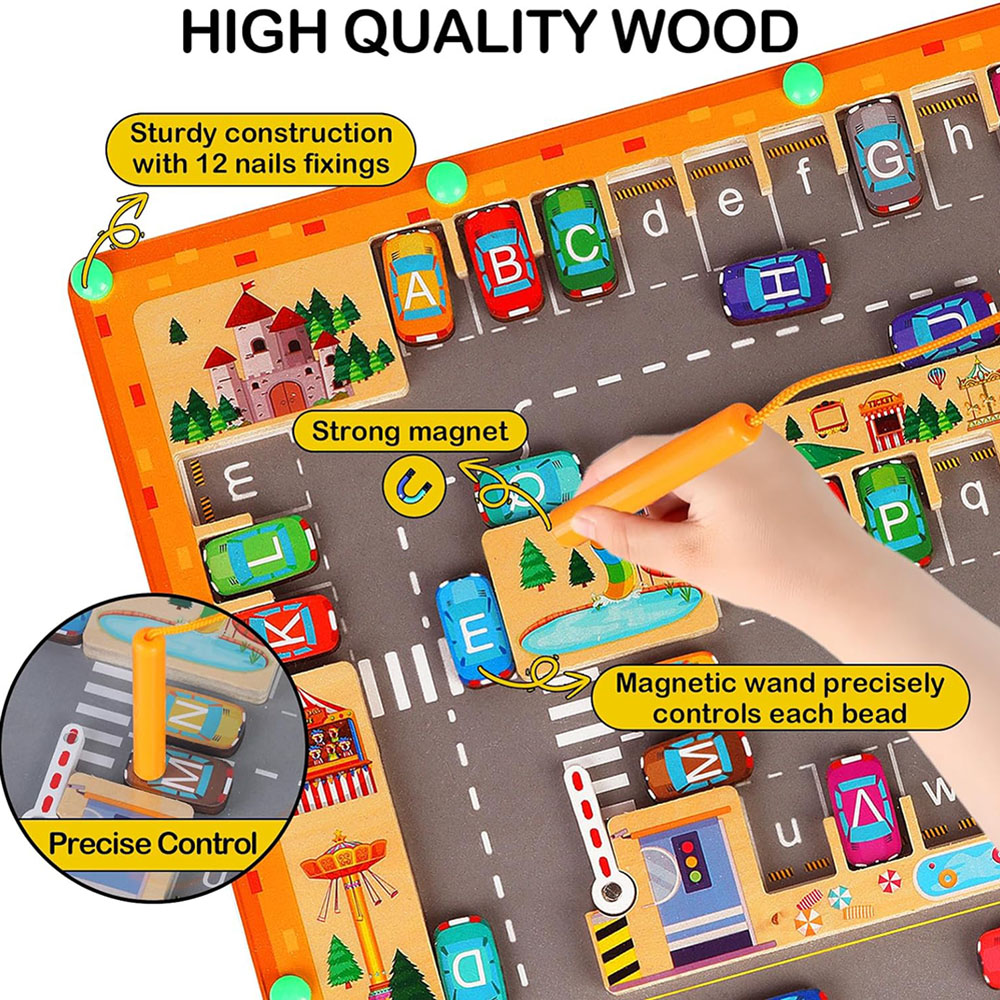 磁気カラー&番号迷路 2 in 1 木製モンテッソーリ磁気ビ - Woodworking Game のレビューと価格