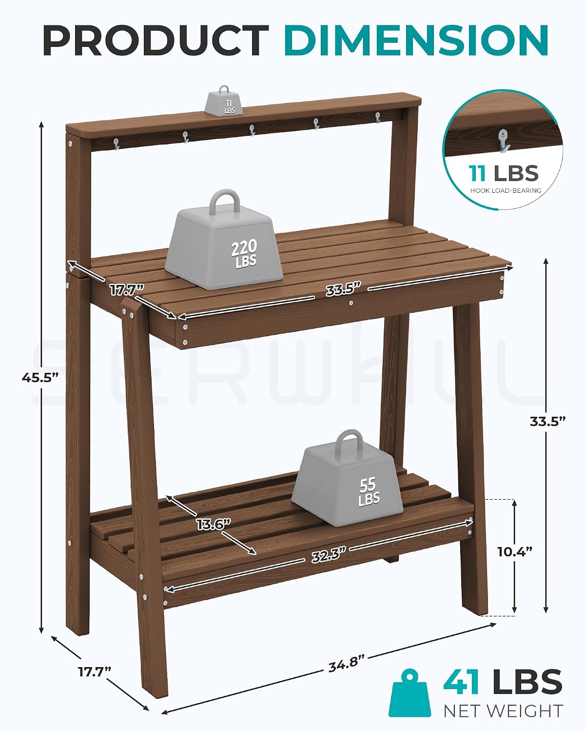 屋外用鉢植え作業台、3段式ガーデンワークステーション、裏庭パ - Woodworking Workbench のレビューと価格