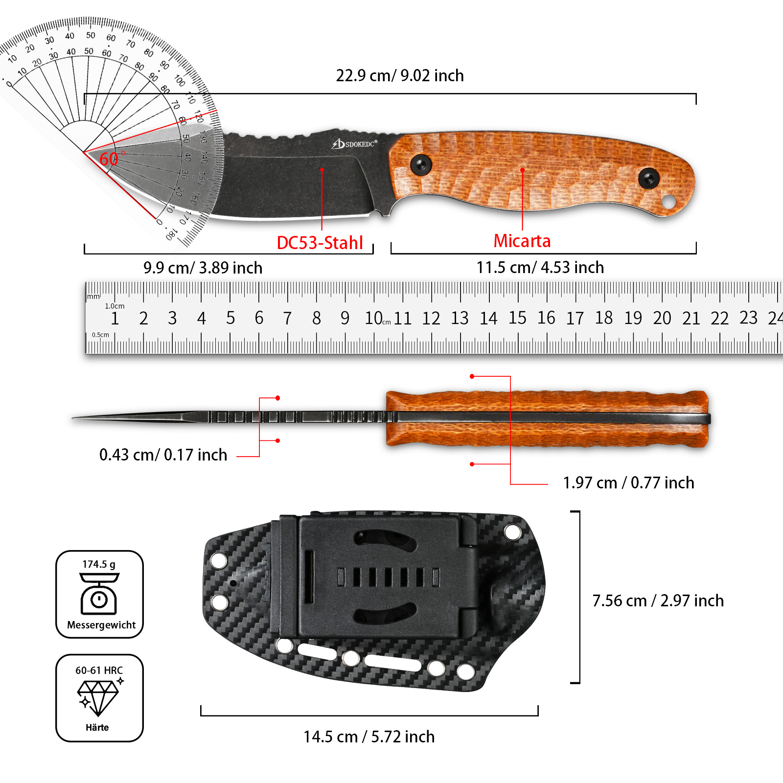 SDOKEDC DC53 スチールユーティリティナイフ、マイ - Woodworking Gifts For Men のレビューと価格