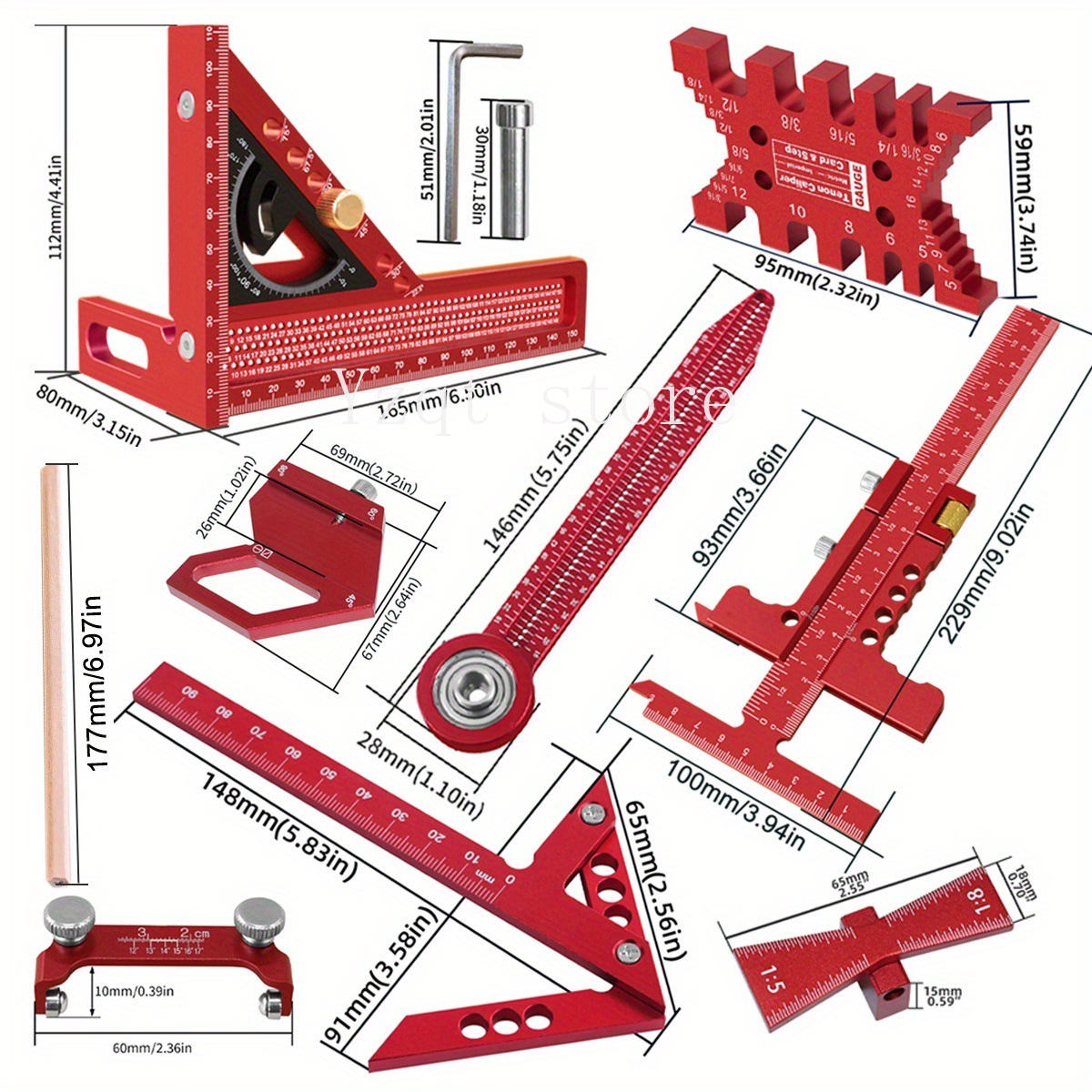 木工用測定ツールキット 収納ボックス付き 10点セット プロ - Woodworking Free Plans のレビューと価格