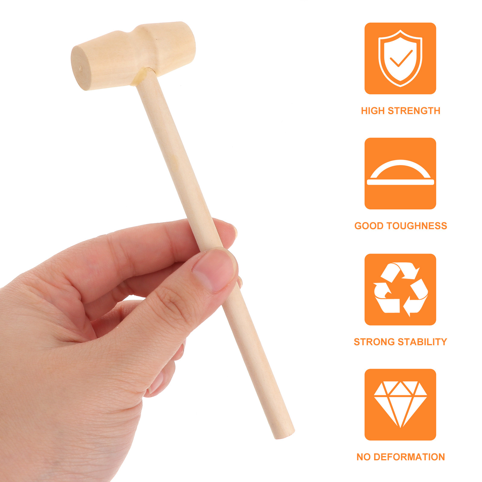 20個入り 子供用木製ミニマレット 未完成の無垢ハンマー 赤 - Wooden Mallet Carving のレビューと価格