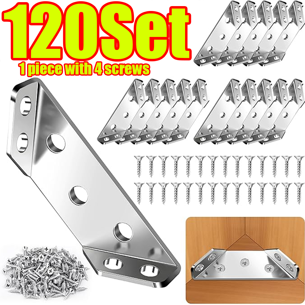 1-120セット家具コーナーコネクターステンレス鋼アングルコ - Woodworking Shops のレビューと価格
