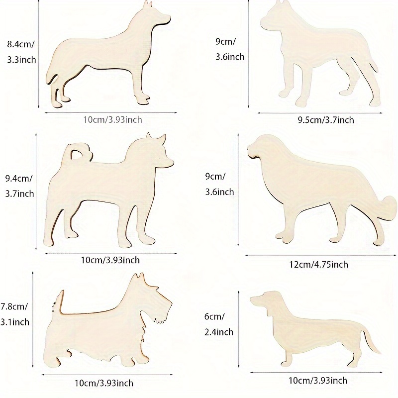 工芸品、子犬の絵、動物、絵、パーティー、お祭りの装飾のための - Woodworking Art のレビューと価格