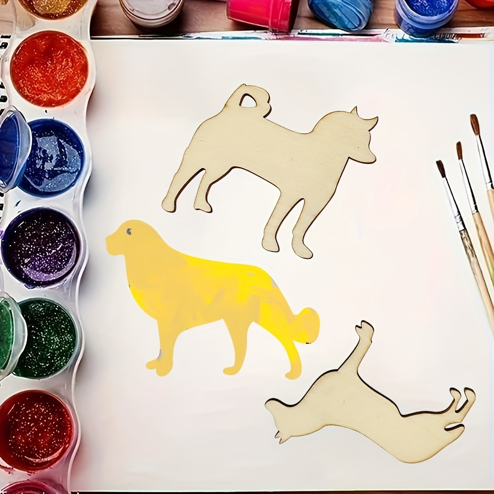 工芸品、子犬の絵、動物、絵、パーティー、お祭りの装飾のための - Woodworking Art のレビューと価格