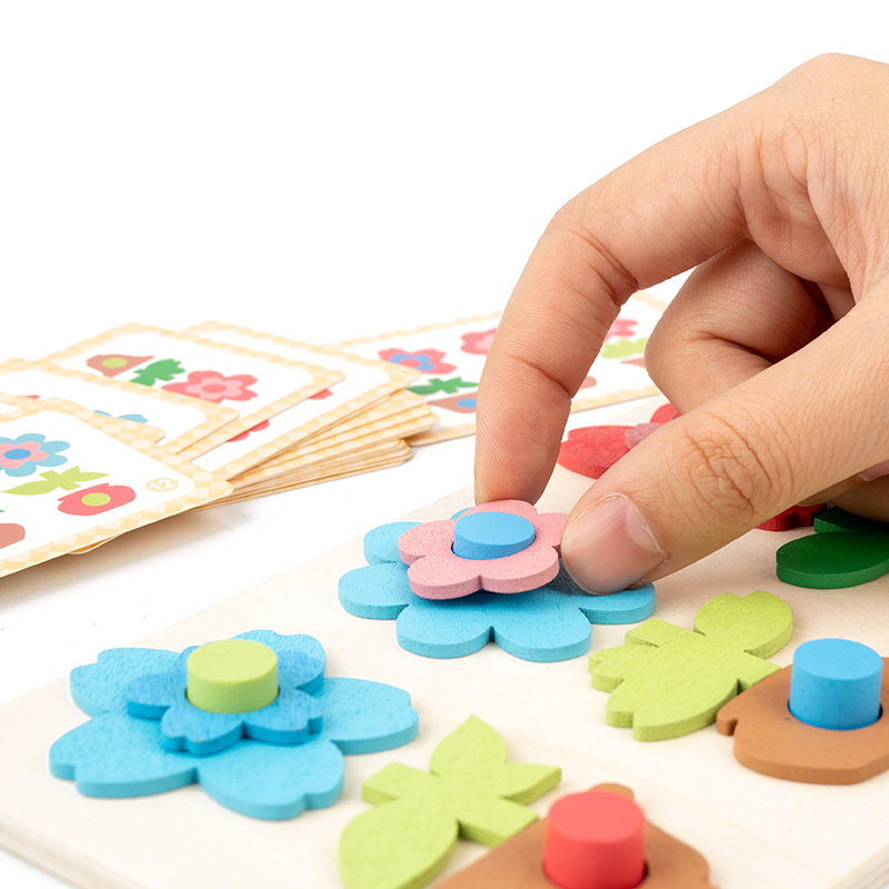 多用途の花柄パズルボードと積み木を組み合わせたもの、子供向け - Woodworking Game のレビューと価格