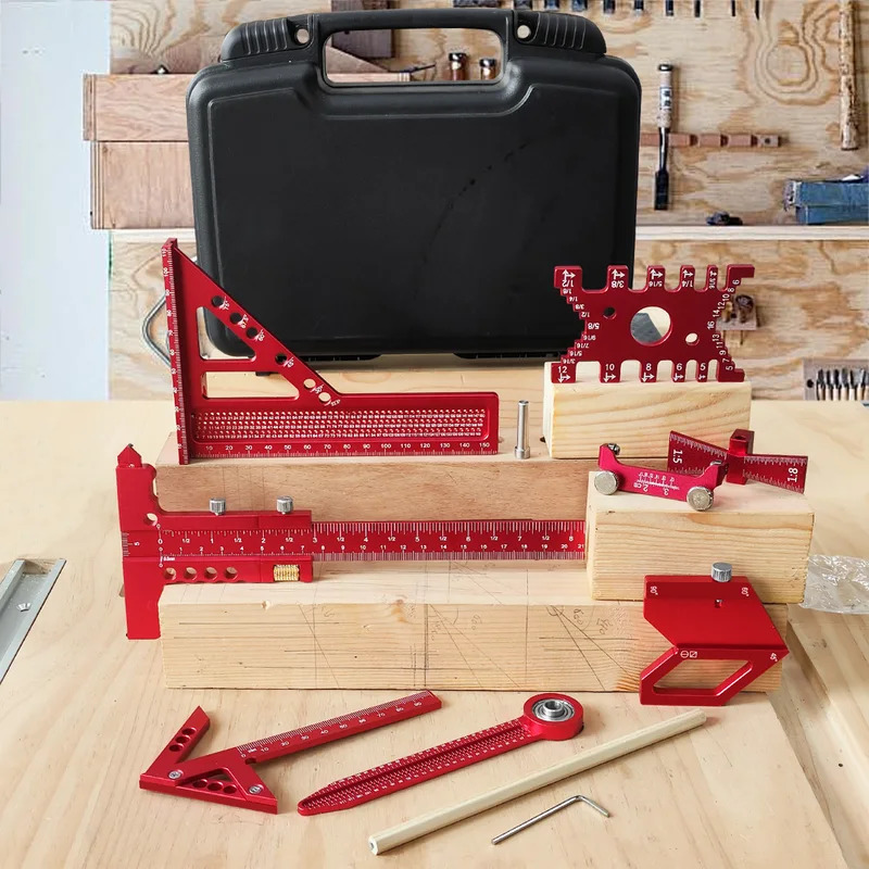木工用アルミ製直角定規キット（ボックス付き）精密大工用クイッ - Woodworking Free Plans のレビューと価格