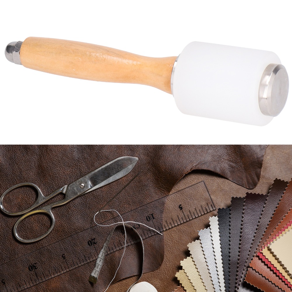 複数の素材を使用した革細工用ハンマー、様々な色、長さ21cm - Wooden Mallet Carving のレビューと価格