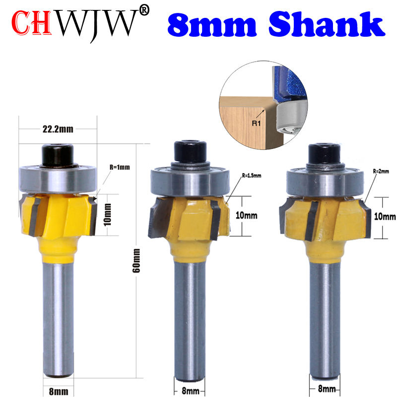 Chwjw 1 pc 8 ミリメートルシャンク高品質木工フラ - Woodworking Edge Corner Planer のレビューと価格