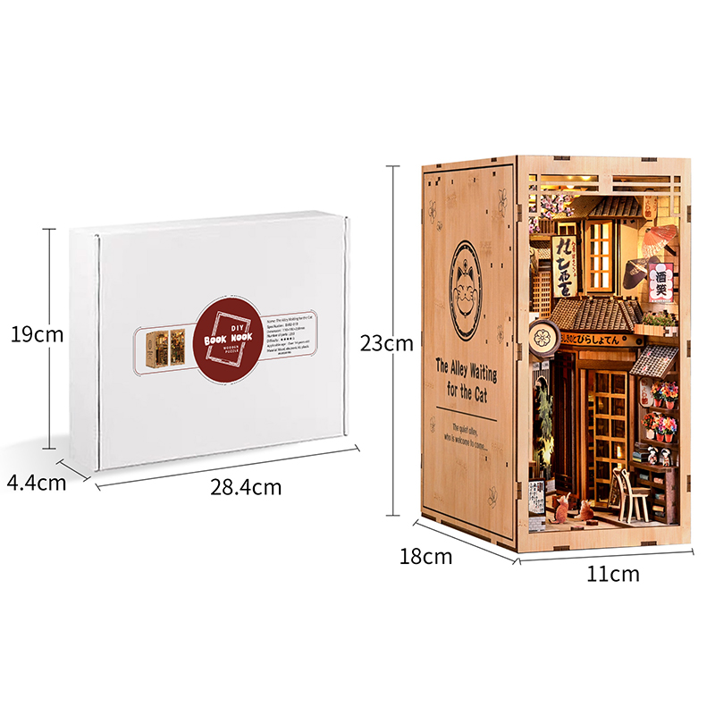 LED木製ブックヌックキット DIY 3Dパズル ミニチュア - Woodworking Game のレビューと価格