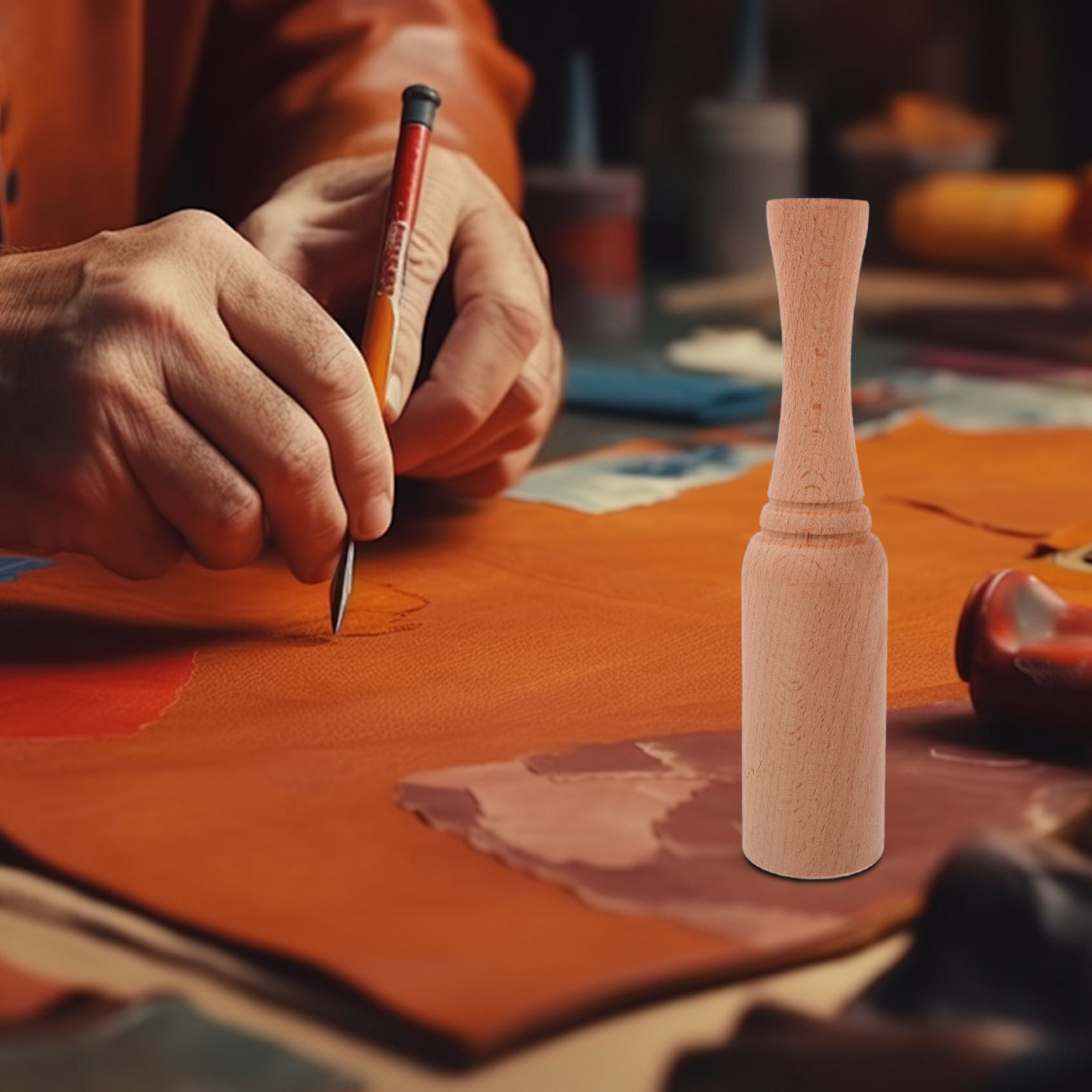 コンパクトで軽量な木製ハンマー、革細工、木彫り、ジュエリー製 - Wooden Mallet Carving のレビューと価格