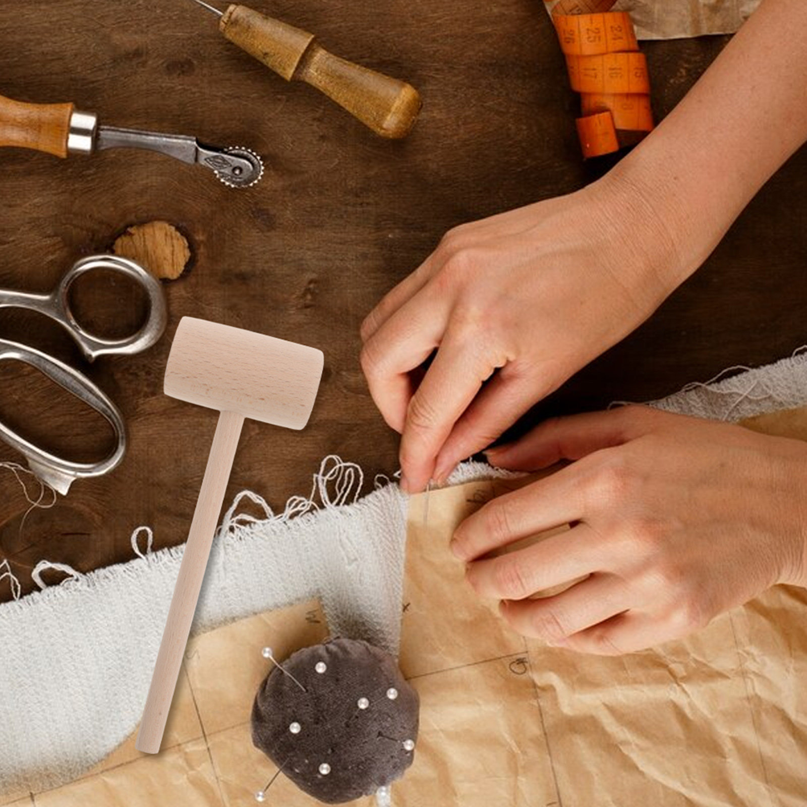 工芸品木製ハンマー DIY 木工彫刻マレット ブナ材ハンドル - Wooden Mallet Carving のレビューと価格