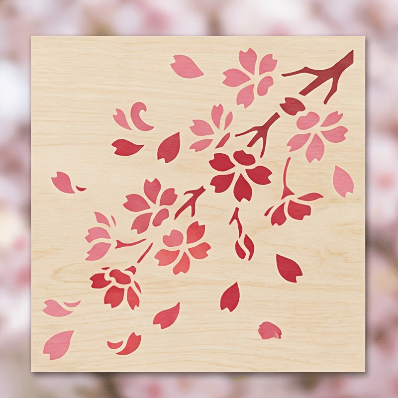 4 個の日本の桜のステンシル、再利用可能な DIY テンプレ - Woodworking Art のレビューと価格