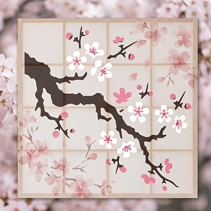 4 個の日本の桜のステンシル、再利用可能な DIY テンプレ - Woodworking Art のレビューと価格